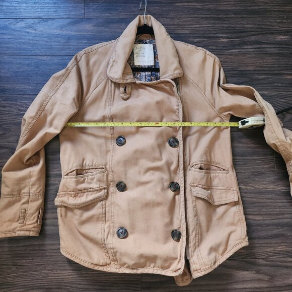 Anthropology Free People Khaki Double Breasted Asymmetrical Zipper Jacket - Picture 5 of 7